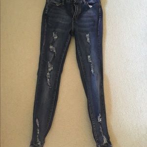 High Waist Skinny Ripped Jeggings